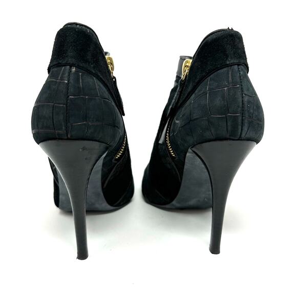 Narcisco Rodriguez Suede Animal Print Ankle Boots Booties - Picture 6 of 14